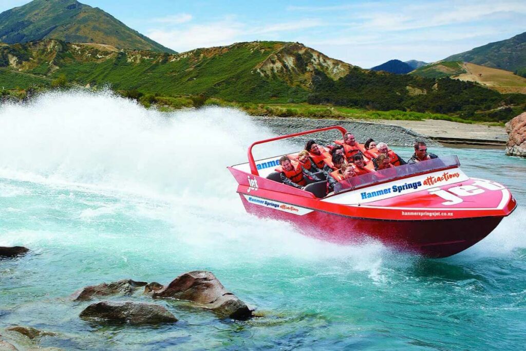 hanmer springs jet boat--where to go with kids in New Zealand